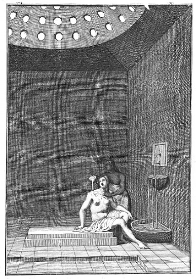 A Turkish Bath, illustration from Aubry de la Mottraye''s ''Travels through Europe, Asia and into pa de William Hogarth