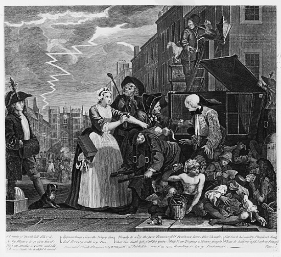 Arrested for Debt, plate V from ''A Rake''s Progress'' de William Hogarth