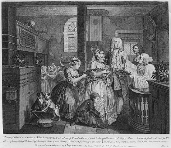 Married to an Old Maid, plate V from ''A Rake''s Progress'' de William Hogarth
