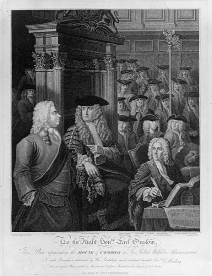 The House of Commons in Walpole''s administration, published 1803 de William Hogarth