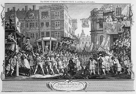 The Industrious ''Prentice Lord Mayor of London, plate XII of ''Industry and Idleness'' de William Hogarth