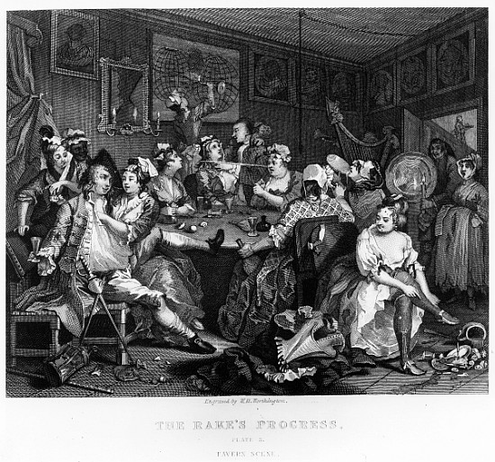 The Orgy, plate III from ''A Rake''s Progress'' de William Hogarth