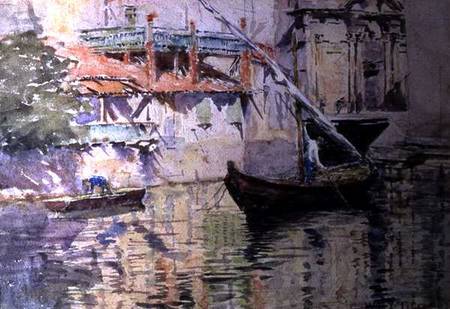 A Side Canal, Venice  on de William Holt Yates Titcomb