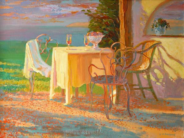 Evening Terrace, 2003 (oil on board)  de William  Ireland