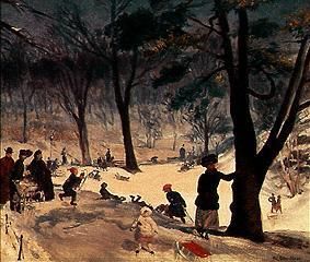 In winter in the Central park in New York de William J. Glackens