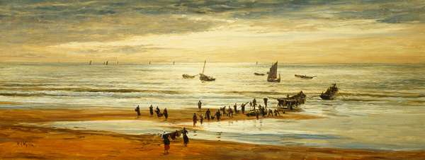 Beach Scene on the North Coast of France de William Lionel Wyllie