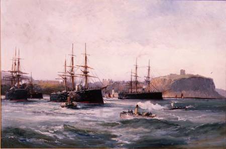 The Channel Fleet off Scarborough de William Lionel Wyllie