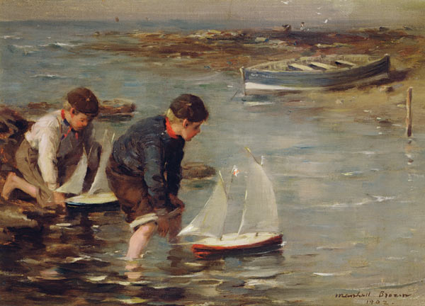 Starting the Race, 1902 (oil on canvas board) de William Marshall Brown
