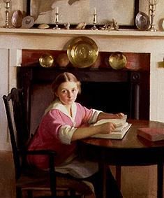 Elizabeth Blaney at reading de William McGregor Paxton