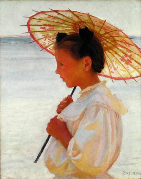 Girl with a Chinese Parasol de William McGregor Paxton