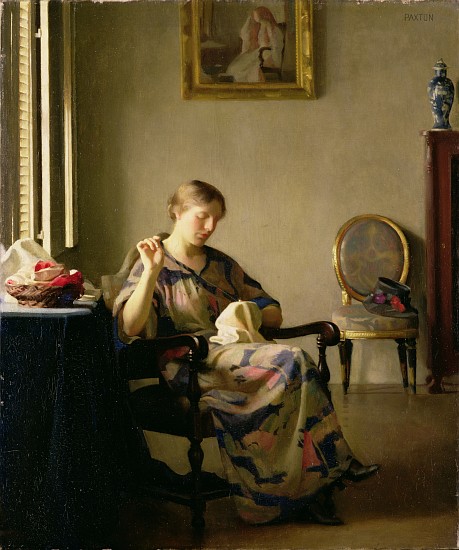 Woman Sewing de William McGregor Paxton