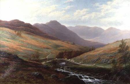 Elter Water and Langdale Pikes, Westmorland de William Mellor