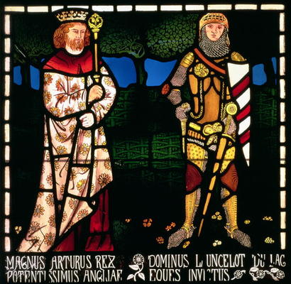 King Arthur and Sir Lancelot, 1862 (stained glass) de William  Morris