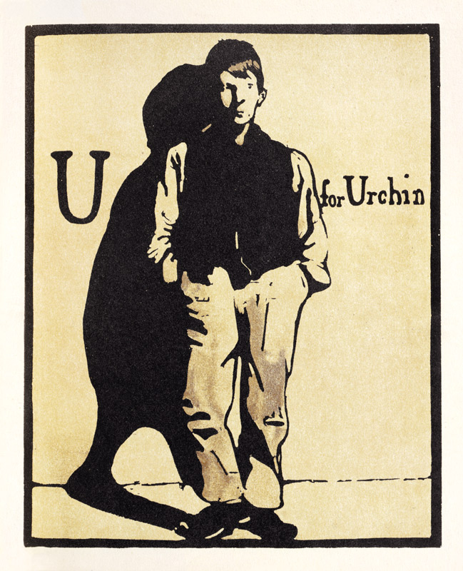 U for Urchin, illustration from An Alphabet, published by William Heinemann, 1898 de William Nicholson