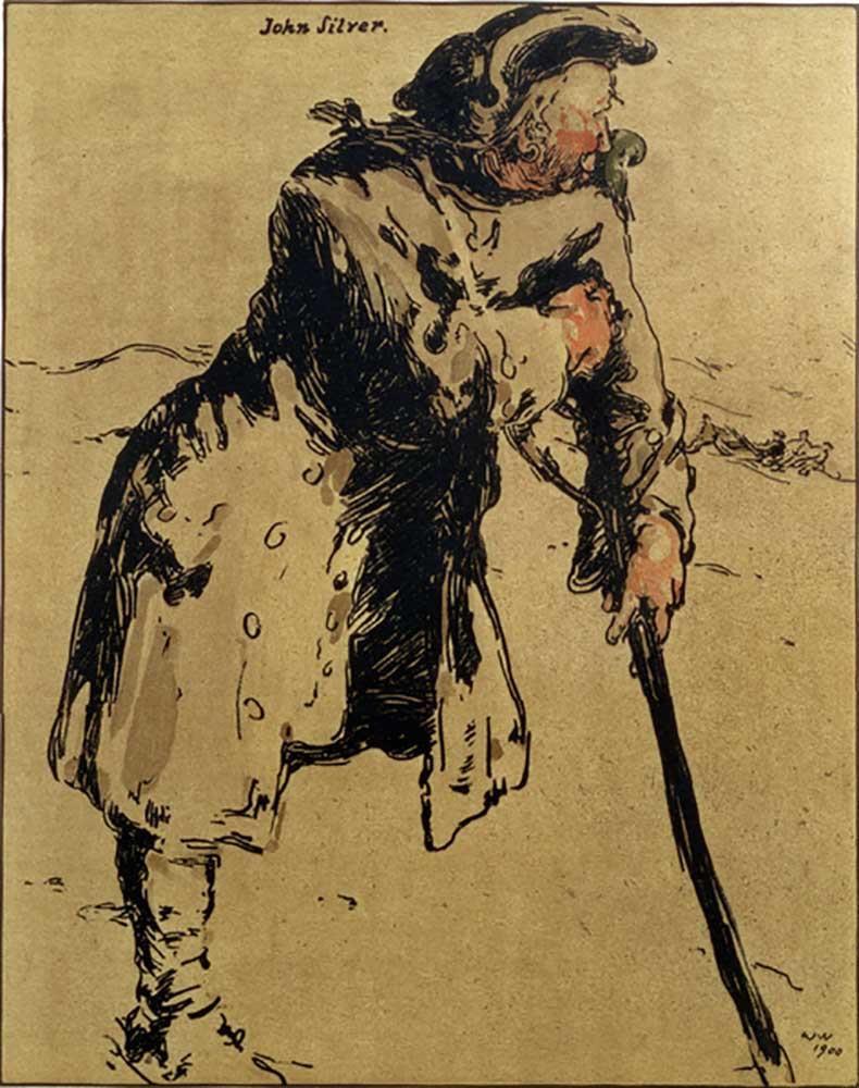 John Silver, illustration from Characters of Romance, first published 1900 de William Nicholson