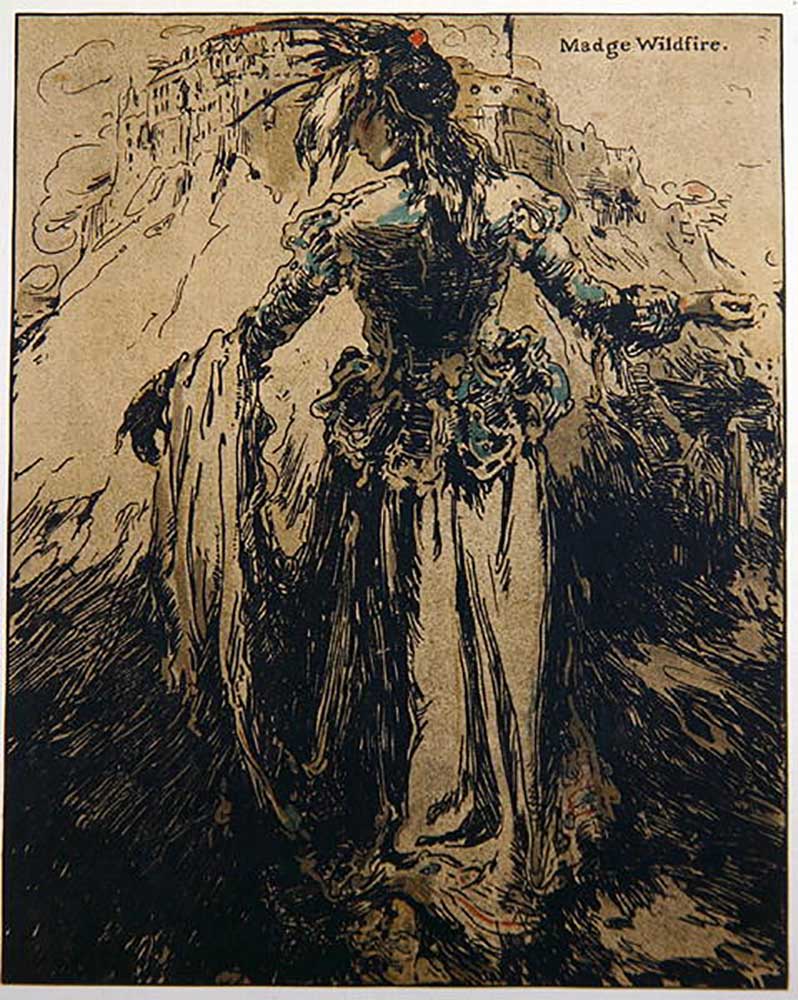 Madge Wildfire, illustration from Characters of Romance, first published 1900 de William Nicholson