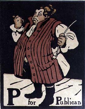 P for Publican, illustration from An Alphabet, published by William Heinemann, 1898