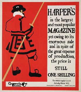 Reproduction of a poster advertising Harpers Magazine, 1895