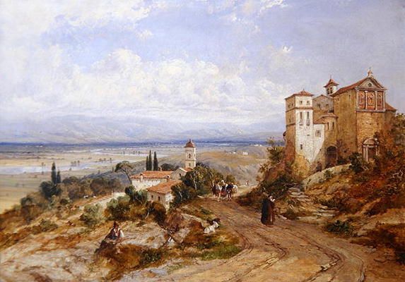 Two Convents at Nemi, Italy, 1853 (oil on canvas) de William Oliver