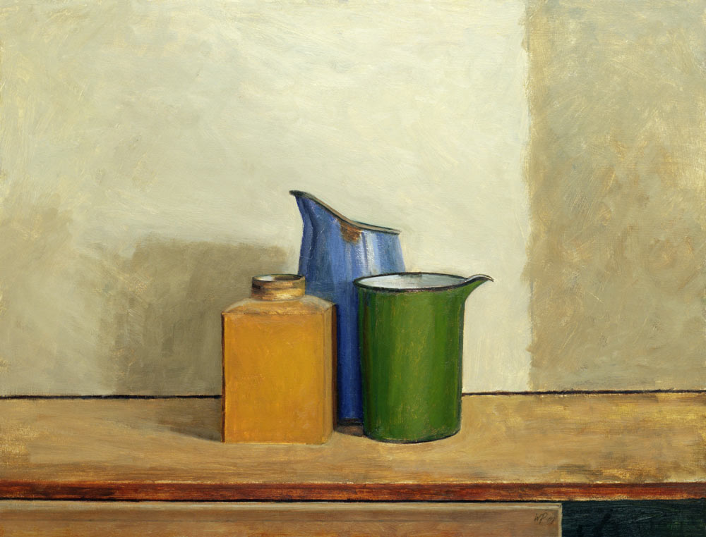 Three Tins Together (oil on board)  de William  Packer