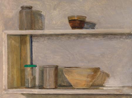 Two Shelves and Bowls