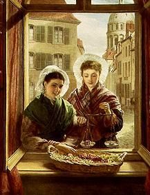 Fruit sellers in front of my window in Boulogne de William Powel Frith