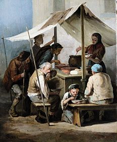 Distribution of soup and bread to arms de William Rose