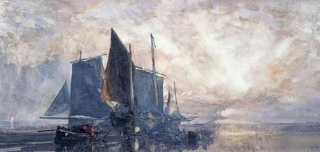 Fishing Boats at Anchor: Sunset de William Roxby Beverly
