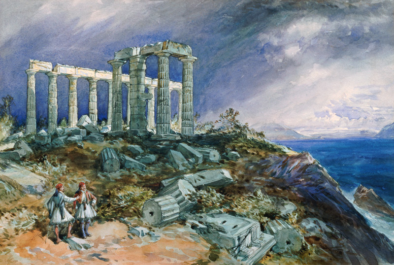 The Temple of Poseidon, Sunium de William Simpson