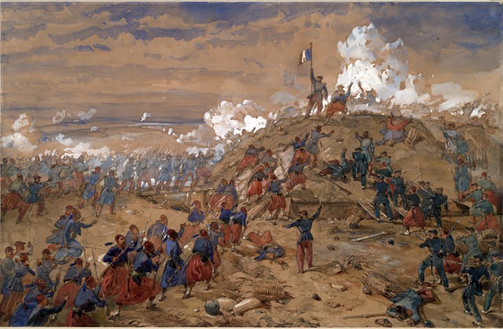 Attack on the Malakoff redoubt on 7 September 1855 de William Simpson