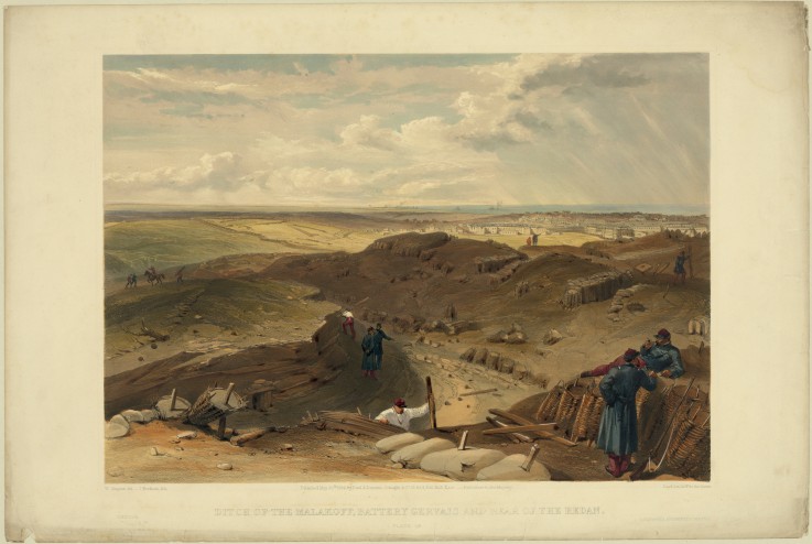 Malakoff redoubt, battery gervais and rear of the redan de William Simpson