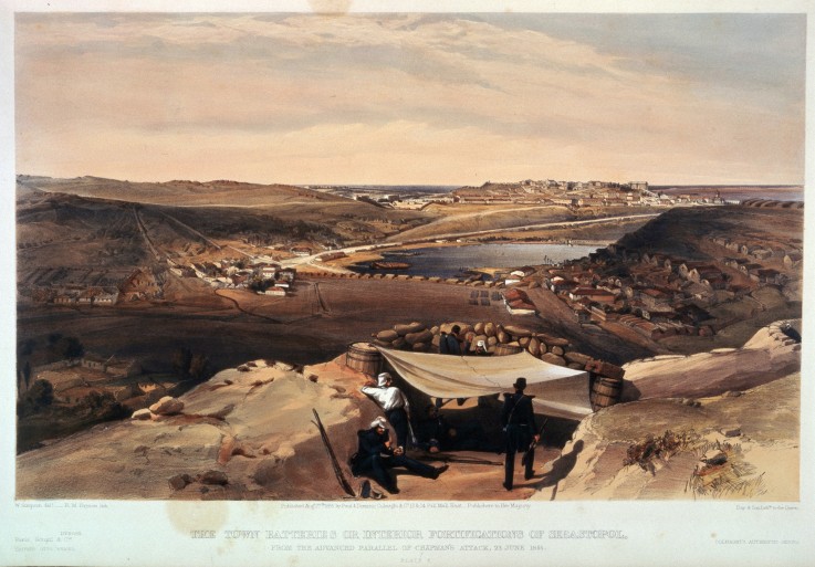 The town batteries, or interior fortifications of Sevastopol on 23 June 1855 de William Simpson