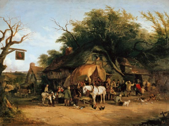 Travellers resting at a Country Inn de William Snr. Shayer
