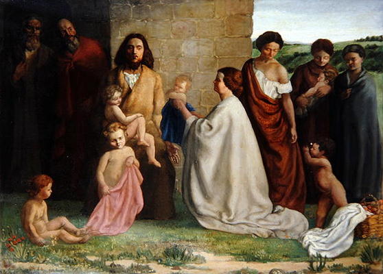'Suffer little children to come unto me', 1905 (oil on canvas) de William Strang