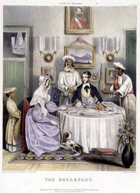 The Breakfast, plate 3 from 'Anglo Indians', engraved by J. Bouvier de William Tayler