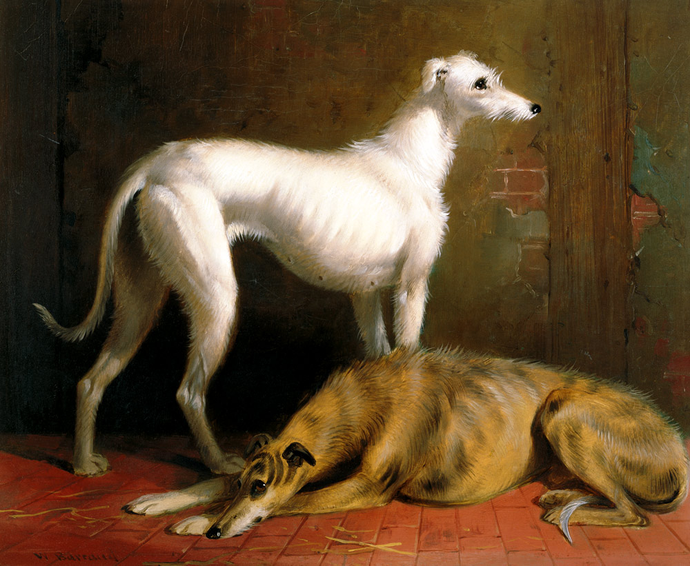 Deerhounds in an Interior de William u. Henry Barraud