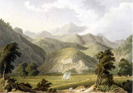 Approach to the Bore Ghaut, from a painting by Lt. Col. Johnson, engraved by T. Fielding and coloure de William Westall