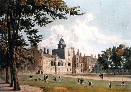 Charter House from the Play Ground, from 'History of Charter House', part of Ackermann's 'History of de William Westall