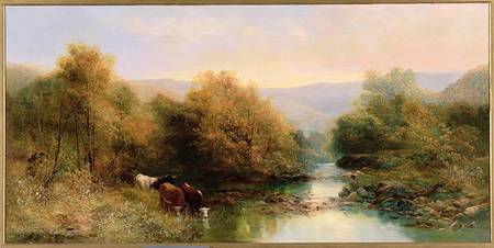 Cattle on the Dart in Autumn de William Widgery