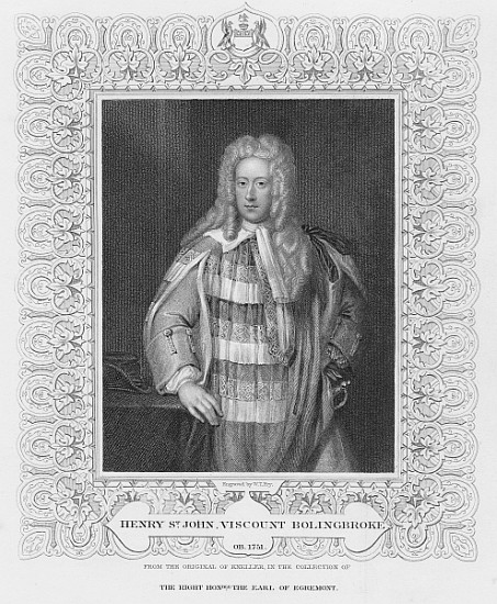 Portrait of Henry St. John Viscount Bolingbroke de William Thomas Fry