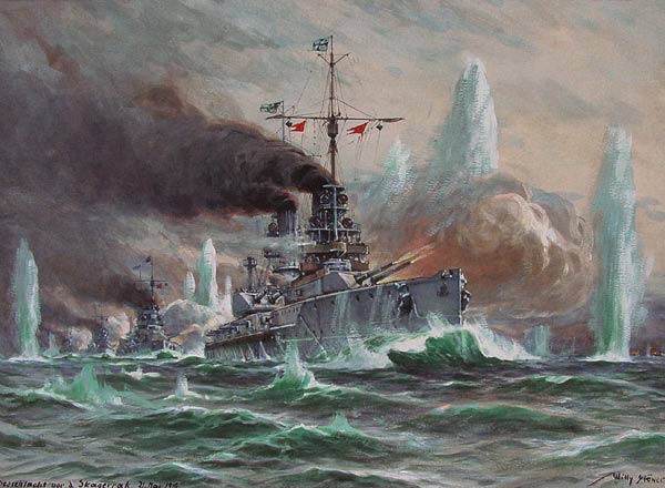 Die Seeschlacht vor dem Skagerrak am 31.Mai 1916 Entstanden de Willy Stöwer
