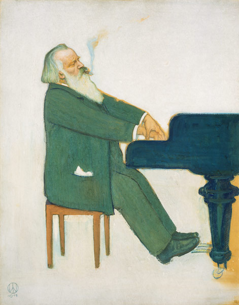 Johannes Brahms at the wing de Willy von Beckerath