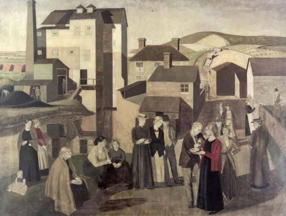 A Scene in a Village Street with, Mill-Hands Conversing de Winifred Knights