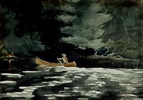 In the canoe back to the camp. de Winslow Homer