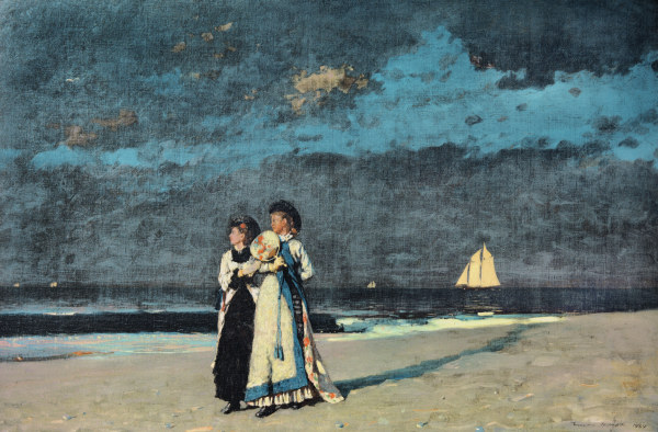 Promenade on the Beach de Winslow Homer
