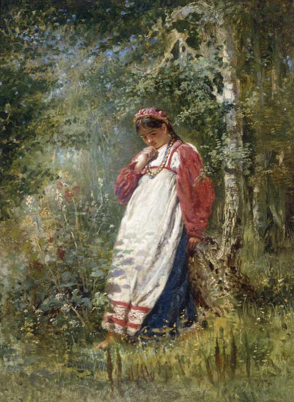 Young Girl in the Wood de Wladimir Jegorowitsch Makowski