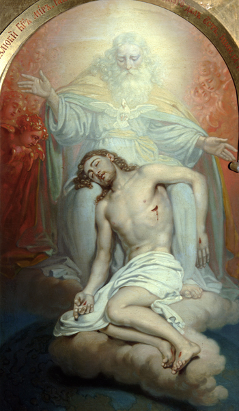 God the Father lamenting over the dead Christ de Wladimir Lukitsch Borowikowski