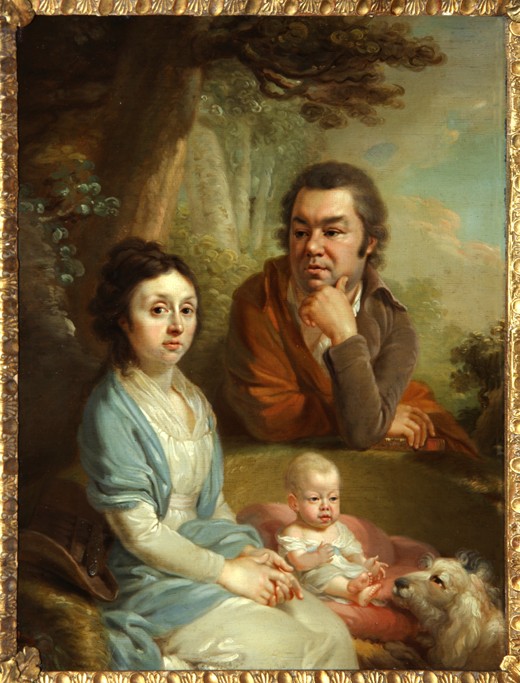 Portrait of Vasily Nebolsin, his Wife Avdotia and Child de Wladimir Lukitsch Borowikowski