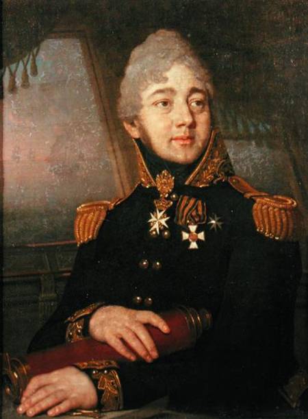 Portrait of the Russian poet Evgeny Boratynsky (1800-44) de Wladimir Lukitsch Borowikowski