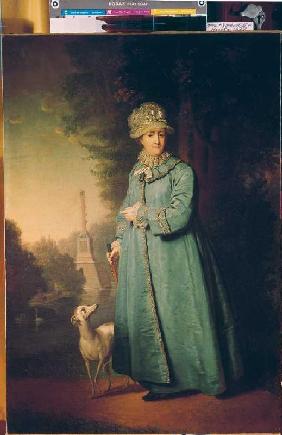 Katharina II. of Russia at the walk in the Tsarsko